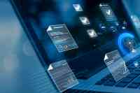 Notebook mit Dokumentensymbolen